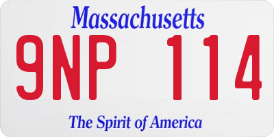 MA license plate 9NP114