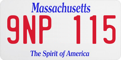 MA license plate 9NP115