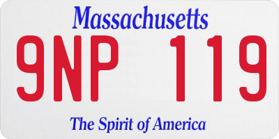 MA license plate 9NP119