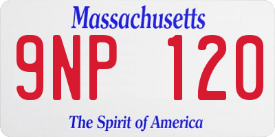MA license plate 9NP120