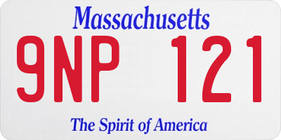 MA license plate 9NP121