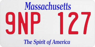 MA license plate 9NP127