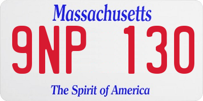 MA license plate 9NP130