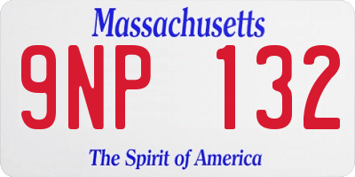 MA license plate 9NP132