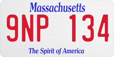 MA license plate 9NP134