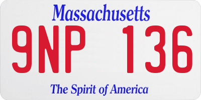MA license plate 9NP136