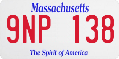 MA license plate 9NP138