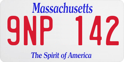 MA license plate 9NP142