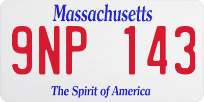 MA license plate 9NP143