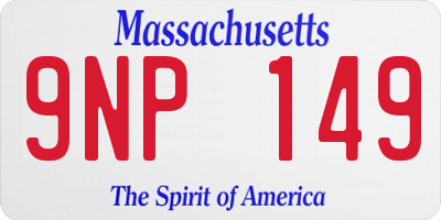 MA license plate 9NP149