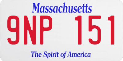 MA license plate 9NP151