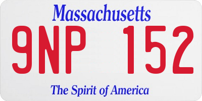 MA license plate 9NP152