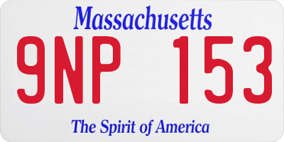 MA license plate 9NP153