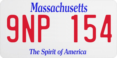 MA license plate 9NP154