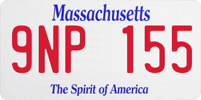 MA license plate 9NP155