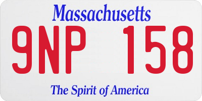 MA license plate 9NP158