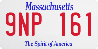 MA license plate 9NP161