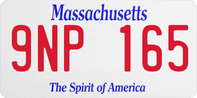 MA license plate 9NP165