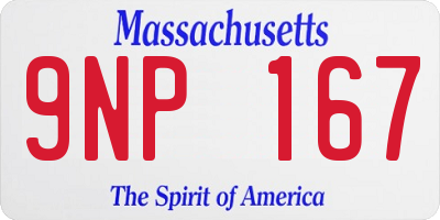 MA license plate 9NP167