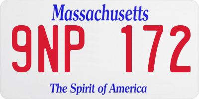 MA license plate 9NP172