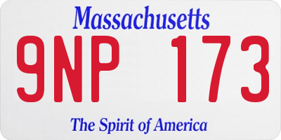 MA license plate 9NP173