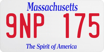 MA license plate 9NP175
