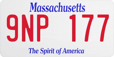 MA license plate 9NP177