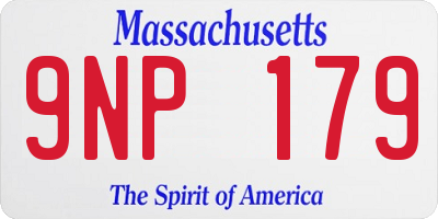 MA license plate 9NP179