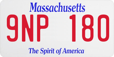 MA license plate 9NP180