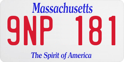 MA license plate 9NP181