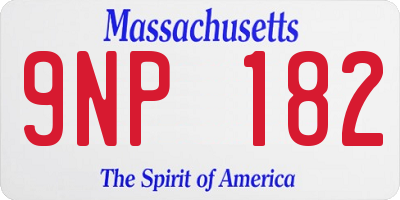 MA license plate 9NP182