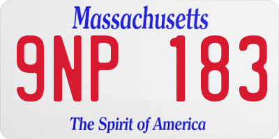 MA license plate 9NP183