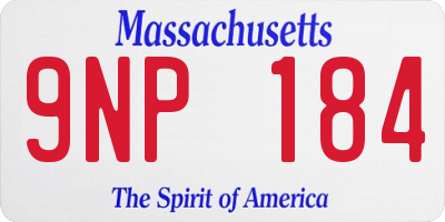 MA license plate 9NP184
