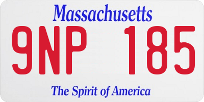 MA license plate 9NP185