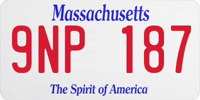 MA license plate 9NP187