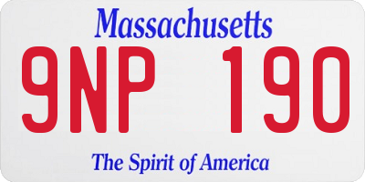 MA license plate 9NP190