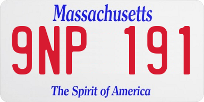 MA license plate 9NP191