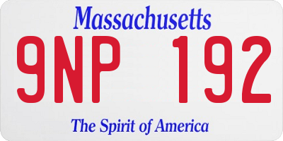 MA license plate 9NP192