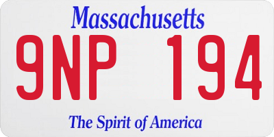 MA license plate 9NP194