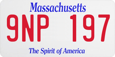 MA license plate 9NP197