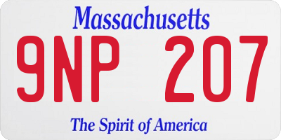 MA license plate 9NP207