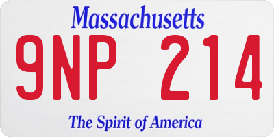 MA license plate 9NP214
