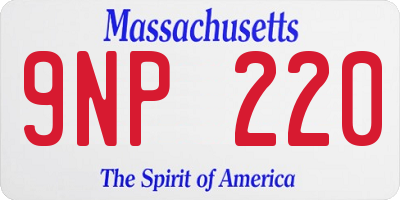 MA license plate 9NP220