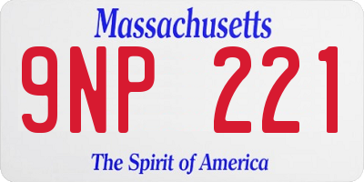 MA license plate 9NP221
