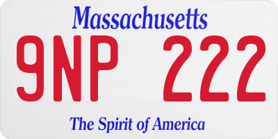 MA license plate 9NP222