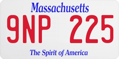 MA license plate 9NP225