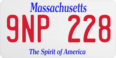 MA license plate 9NP228