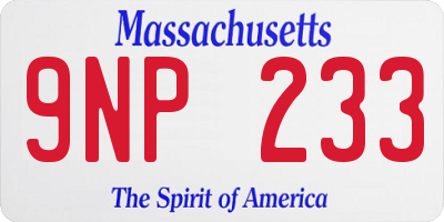 MA license plate 9NP233
