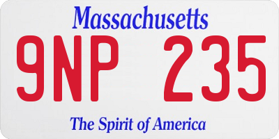 MA license plate 9NP235