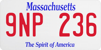 MA license plate 9NP236